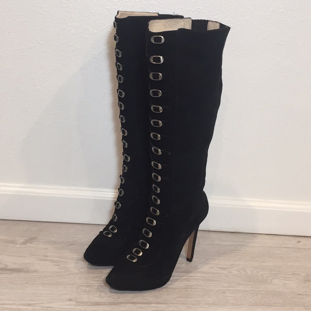 Jill Stuart Suede Knee High 5” Boots Size 39